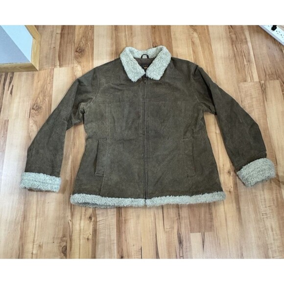 Vintage Y2K Route 66 Genuine Leather Jacket, Sherpa Lined, Size XL - Picture 7 of 10